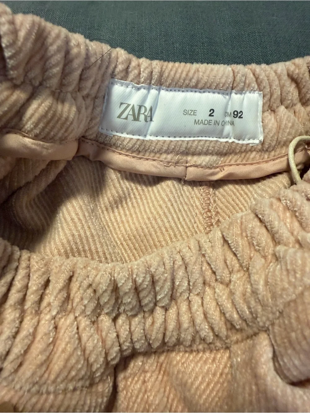 New!!   Zara Peach Super Soft Plush Corduroy Pull-On Joggers